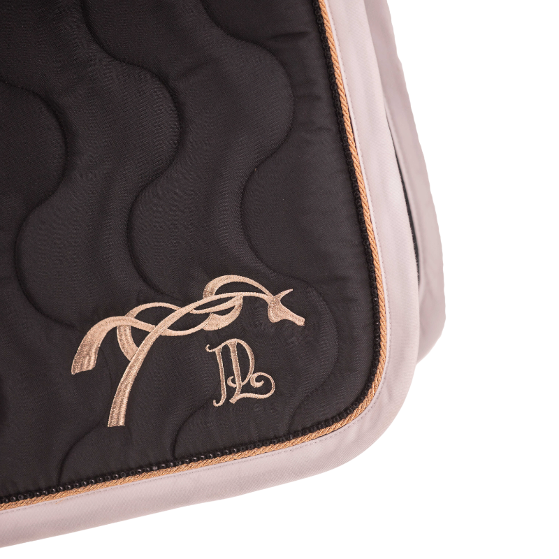 Pénélope - Tapis de selle Diamant noir/ blanc/ rose gold