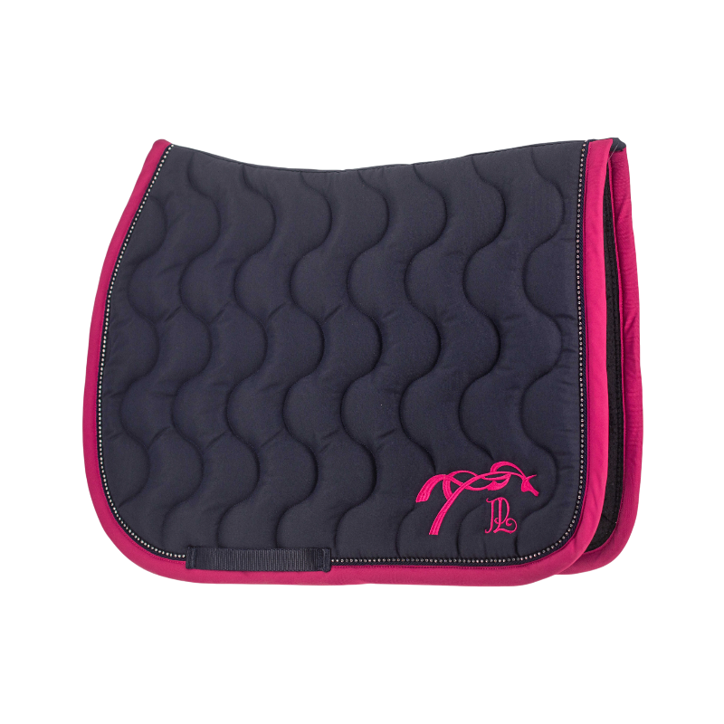 Pénélope - Tapis de selle Diamant marine/ fuschia