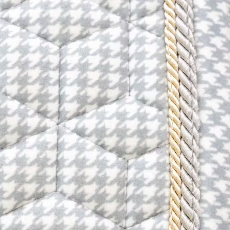 Kentucky Horsewear - Tapis de selle Velvet Printing pied de poule gris/ blanc