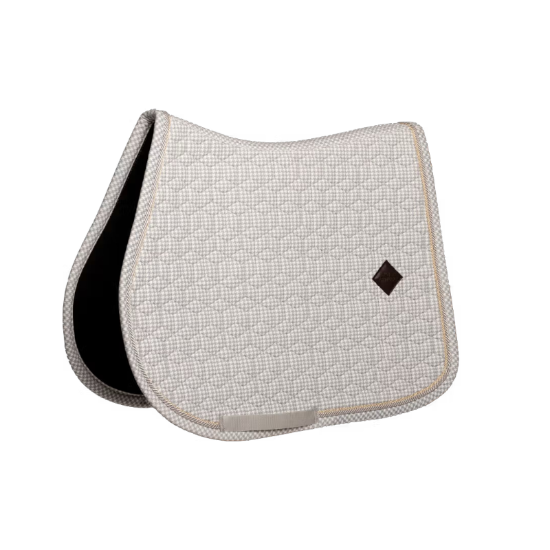 Kentucky Horsewear - Tapis de selle Velvet Printing pied de poule gris/ blanc