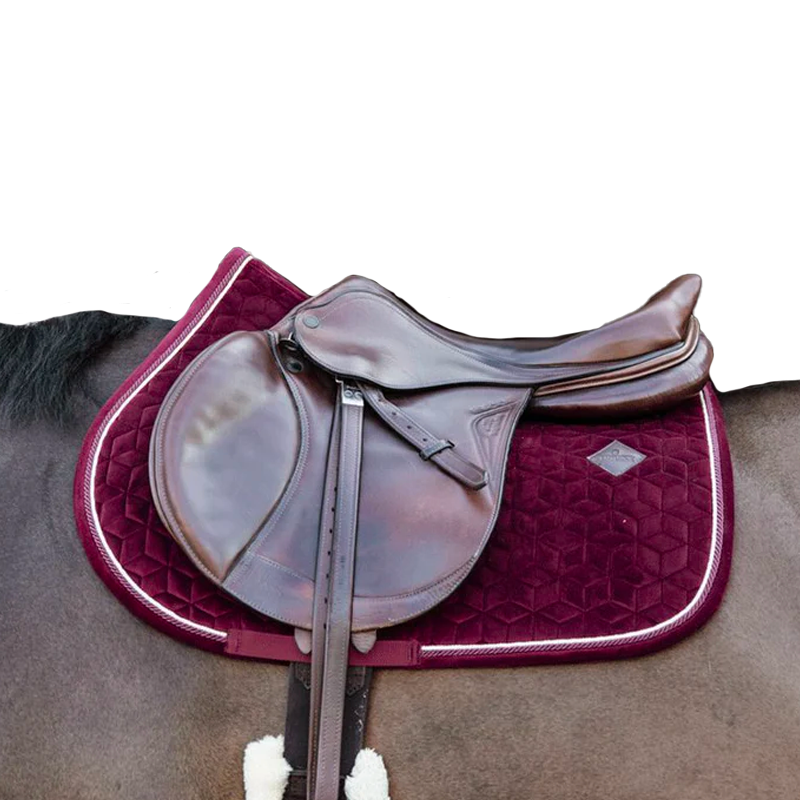 Kentucky Horsewear - Tapis de selle Velvet Jumping Bordeaux