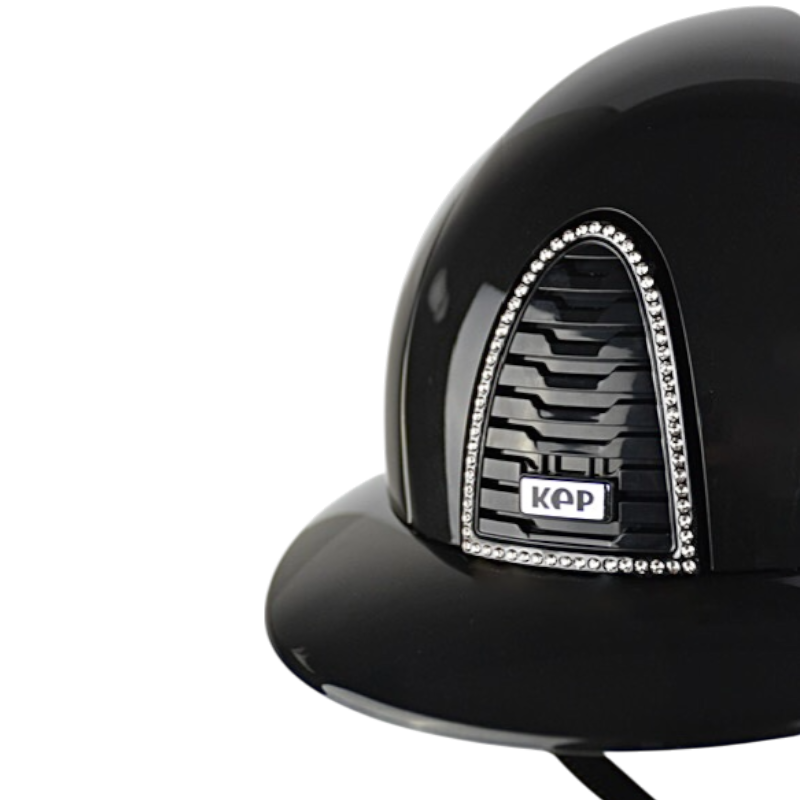 KEP - Casque d'équitation Cromo 2.0 édition limitée Shine Bologna black Swarovski visière polo