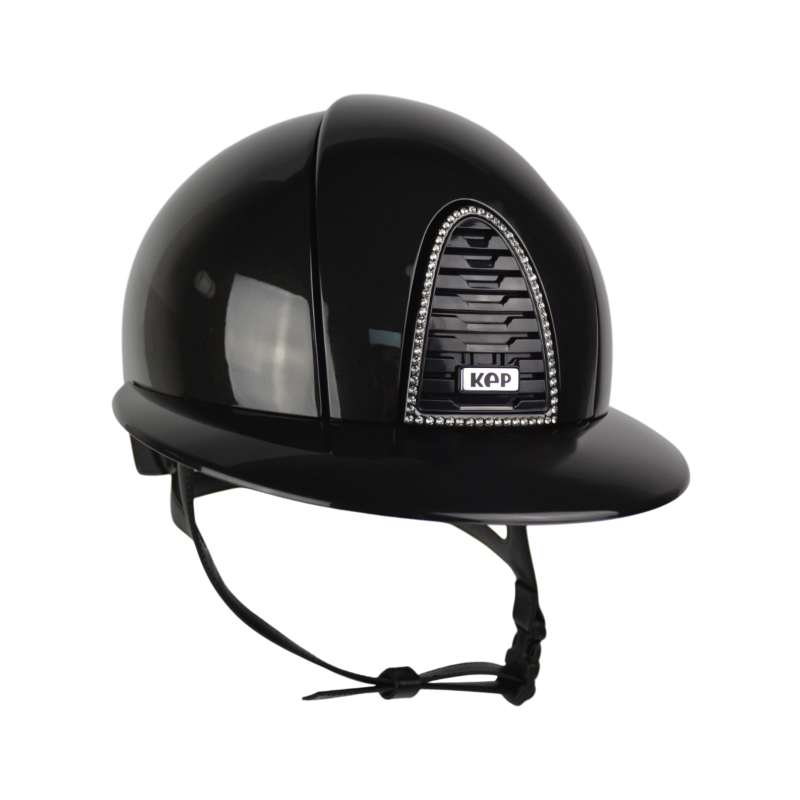 KEP - Casque d'équitation Cromo 2.0 édition limitée Shine Bologna black Swarovski visière polo